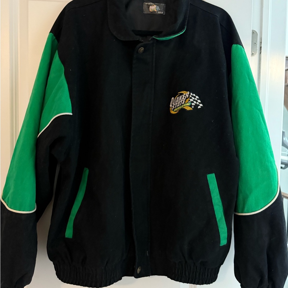 VINTAGE- Black and Green Racing Jacket